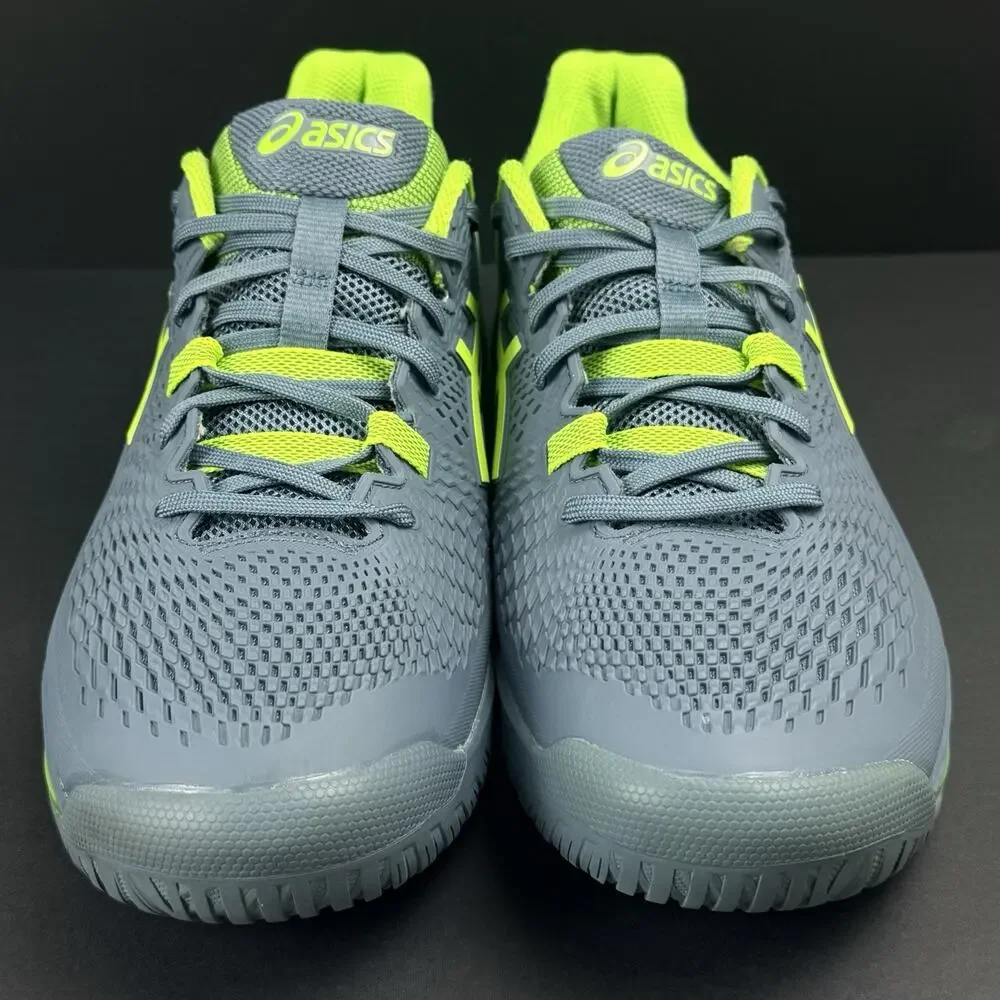 ASICS Gel-Resolution 9 Men’s 12 Wide Blue Hazard Green Tennis Shoes Sneakers